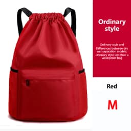 Loogdeel Portable Gym Football Drawstring Bag Quick Drying Large Capacity Oxford Cloth Backpack Solid Color Adjustable Straps
