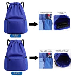 Loogdeel Portable Gym Football Drawstring Bag Quick Drying Large Capacity Oxford Cloth Backpack Solid Color Adjustable Straps