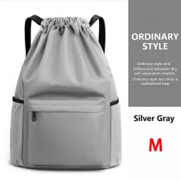 Loogdeel Portable Gym Football Drawstring Bag Quick Drying Large Capacity Oxford Cloth Backpack Solid Color Adjustable Straps