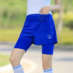 High Waist Women's Shorts Workout Sport Woman Fitness Yoga Clothes 2 in 1 Short Femme Court Womens Clothing Tights Gym Womans