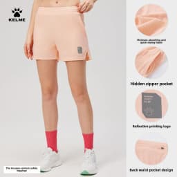 Kelme Women's Fake Two-piece Sports Shorts Anti-exposure Marathon Breathable Shorts Training Fitness Quick-drying Pants