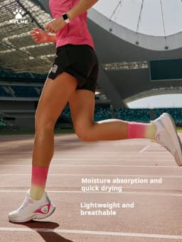 Kelme Women's Fake Two-piece Sports Shorts Anti-exposure Marathon Breathable Shorts Training Fitness Quick-drying Pants