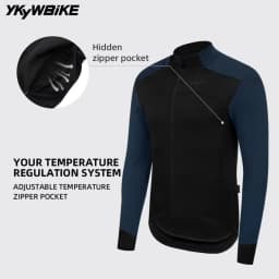 YKYWBIKE Men's Cycling Jacket Waterproof Windproof Road Bike Tops Winter 0°C Thermal Fleece Bicycle Jersey  Cycling Clothing
