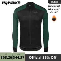 YKYWBIKE Men's Cycling Jacket Waterproof Windproof Road Bike Tops Winter 0°C Thermal Fleece Bicycle Jersey  Cycling Clothing