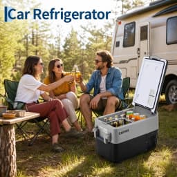 Portable Car Refrigerator 53QT Dual Zone 12V Fridge Freezer With App Control 12/24V DC And 110-240V AC Portable Cooler For Camping Fishing Travel And Home Use