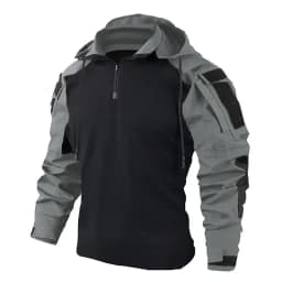 Tactical Shirts Camo Combat T-Shirt Hooded Men Shirt Wear Resistance Airsoft Paintball Camping Hunting Clothes Quick Dry Tops