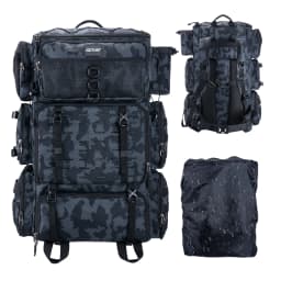 Fishing Tackle Bag 72L Large Capacity 65x44x25cm Insulated Cooler Compartment Bags with Waterproof Rain Cover Backpack