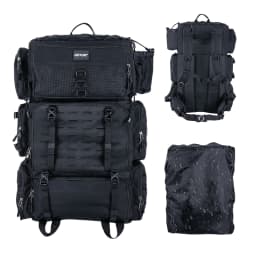 Fishing Tackle Bag 72L Large Capacity 65x44x25cm Insulated Cooler Compartment Bags with Waterproof Rain Cover Backpack