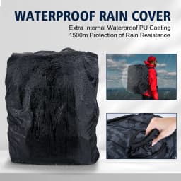 Fishing Tackle Bag 72L Large Capacity 65x44x25cm Insulated Cooler Compartment Bags with Waterproof Rain Cover Backpack