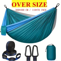 Outdoor Camping Hammock, Single & Double Person Heavy Duty Hammock with Carrying Bag and Tree Straps for Picnic Beach Travel