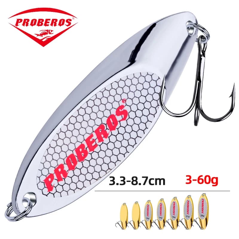 PRO BEROS 3g-60g Metal Spinner Spoon Trout Fishing Lure Hard Bait Sequins Noise Paillette Artificial Bait Small Hard Sequins