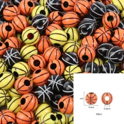 20/50Pcs Sport Basketball Baseball Tennis Beads Spacer Acrylic Beads For Making Bracelet Necklace DIY Craft Jewelry Supplies