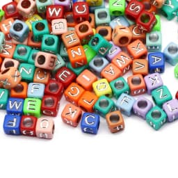 100-500pcs Square White and Black Mixed Letter Acrylic Beads Cube Loose Spacer Alphabet Beads For Jewelry Making Diy Accessories