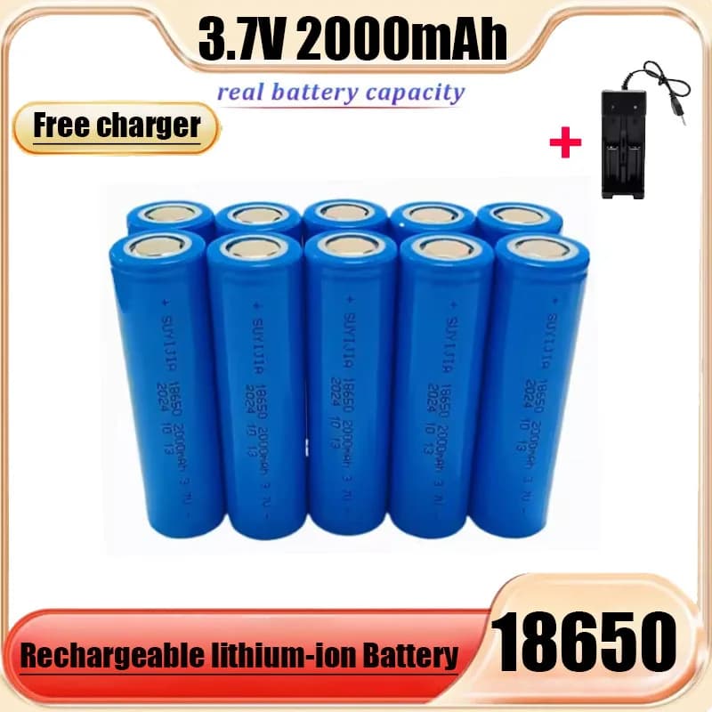 18650 2000mah Rechargeable Battery 3.7V Lithium-ion Battery Pointer Doorbell Flashlight Lithium Battery Send Charger