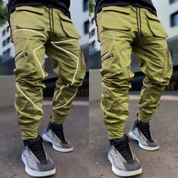 Men's Reflective Cargo Pants 2026 New Hip Hop Casual Joggers Trousers Multi-Pocket Men Sweatpants Streetwear Sports Pant M-3XL