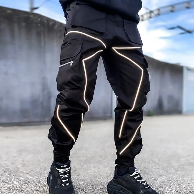 Men's Reflective Cargo Pants 2026 New Hip Hop Casual Joggers Trousers Multi-Pocket Men Sweatpants Streetwear Sports Pant M-3XL