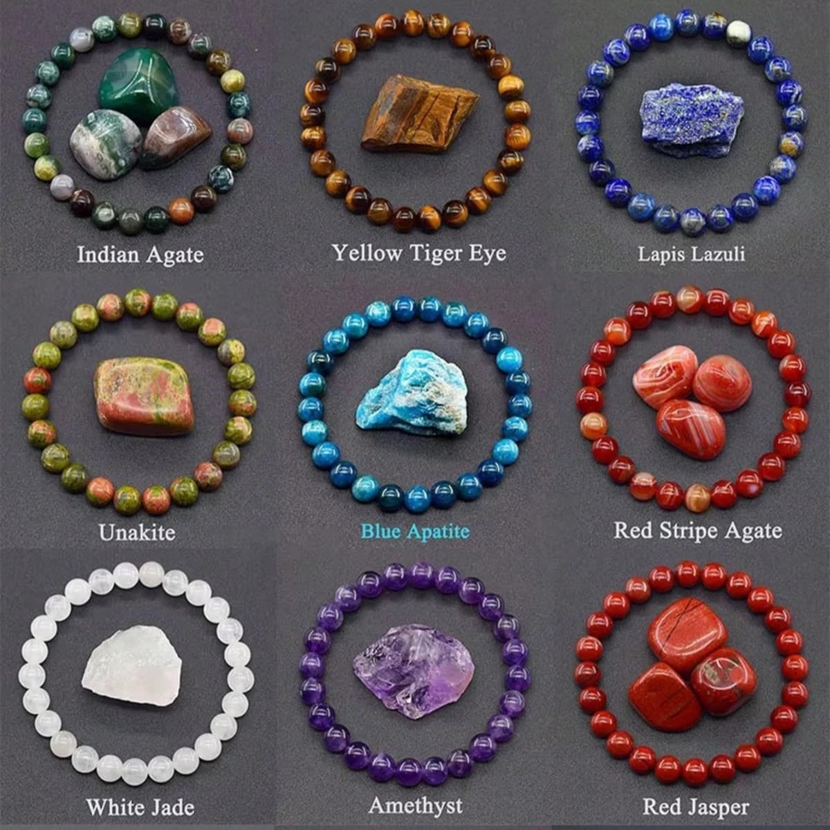6 8 10mm Natural Stone Lapis Lazuli Amethyst Quartz Bead Bracelet Women Men Reiki Healing Elastic Bracelet Fashion Jewelry Gift
