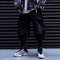 Ribbons Embroidery Tactical Hip Hop Cargo Pants With Big Pockets Men Women Harajuku Punk Techwear Harem Pants