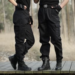 Black Utility Cargo Pants Sweatpants - Durable Work Trousers with Multi-Pockets, Comfort Fit for Outdoor Sports & Daily Casual