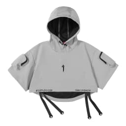 2024 Hip Hop Punk Techwear Short Jacket Hooded Cloak Men Women Multi Pockets Functional Pullover Jacket Street Casual Coat