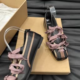 Niche Sweet Lolita Square Toe Purple Flat Ballet Trainers Women's New Straps Bow Color Matching Mary Jane Shoes Sneakers Female