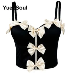 Black Crop Tops 2025 New Y2K Gothic Wedding Party Club High Street Casual Sexy Tank Top Pearl Sequins Corset Top Women Clothing