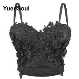 Black Crop Tops 2025 New Y2K Gothic Wedding Party Club High Street Casual Sexy Tank Top Pearl Sequins Corset Top Women Clothing