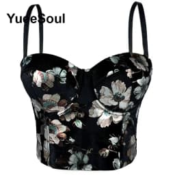 Black Crop Tops 2025 New Y2K Gothic Wedding Party Club High Street Casual Sexy Tank Top Pearl Sequins Corset Top Women Clothing