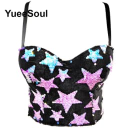 Black Crop Tops 2025 New Y2K Gothic Wedding Party Club High Street Casual Sexy Tank Top Pearl Sequins Corset Top Women Clothing