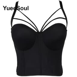 Black Crop Tops 2025 New Y2K Gothic Wedding Party Club High Street Casual Sexy Tank Top Pearl Sequins Corset Top Women Clothing