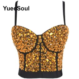 Black Crop Tops 2025 New Y2K Gothic Wedding Party Club High Street Casual Sexy Tank Top Pearl Sequins Corset Top Women Clothing