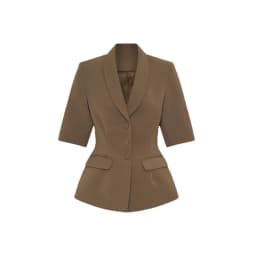 Casual Blazer Pants Suits Women Slim Half Sleeves V Neck Single Breasted Set Female 2025 Spring New Wide Legs Sets 2 Pieces