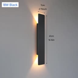 Outdoor LED Wall Lamp IP65 Waterproof Aluminum Up Down Light 18W 110V/220V Black White for Courtyard Porch Exterior Lighting
