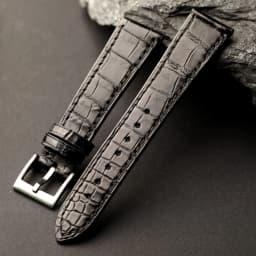 Handmade high-end crocodile leather strap, 18 19 20 21 22MM genuine leather , soft high-end Watchband, black retro bracelet