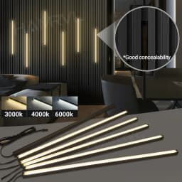 LED Recessed Lighting LED Strip Light for Wood Slat Wall Panel in Parallel with Touch Sensor, Self-Adhesive for Slat Wall Decor