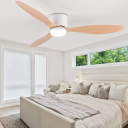 IRALAN Low Floor 52inch Ceiling Fan Modern Bedroom LED Fan Light Dining Living Room Ceiling Lamp Fan Household Electric Fan