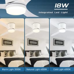 IRALAN Low Floor 52inch Ceiling Fan Modern Bedroom LED Fan Light Dining Living Room Ceiling Lamp Fan Household Electric Fan