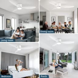 IRALAN Low Floor 52inch Ceiling Fan Modern Bedroom LED Fan Light Dining Living Room Ceiling Lamp Fan Household Electric Fan