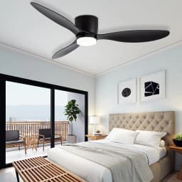 IRALAN Low Floor 52inch Ceiling Fan Modern Bedroom LED Fan Light Dining Living Room Ceiling Lamp Fan Household Electric Fan