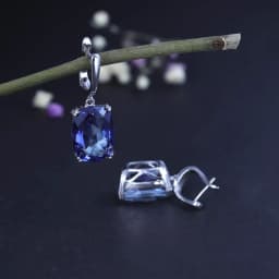 GEM'S BALLET Luxury 925 Sterling Silver Drop Earrings Natural Iolite Blue Mystic Quartz for Women Elegant Earrings Fine Jewelry