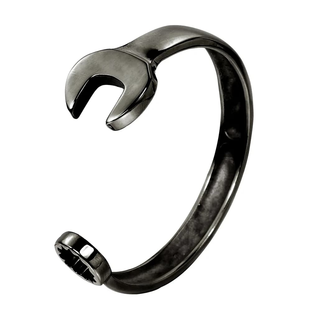 Retro 316L stainless steel bracelet, personalized retro wrench, screw opening, men's and women's titanium steel bracelet jewelry