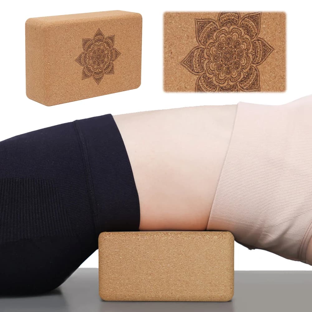 1PCS Cork Yoga Block EVA Gym Blocks Foam Yoga Brick Exercise Stretch Body Shaping Wood Yoga Blocks Fitness Yoga Accessories