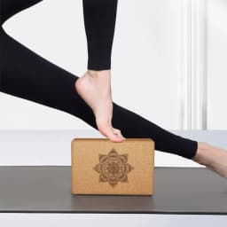 1PCS Cork Yoga Block EVA Gym Blocks Foam Yoga Brick Exercise Stretch Body Shaping Wood Yoga Blocks Fitness Yoga Accessories