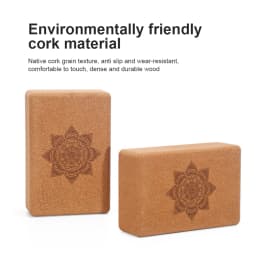 1PCS Cork Yoga Block EVA Gym Blocks Foam Yoga Brick Exercise Stretch Body Shaping Wood Yoga Blocks Fitness Yoga Accessories
