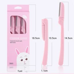 3Pcs/Set Pink Folding Eyebrow Trimmer Armpit Hair Razor Beauty Face Eye Brow Shaper Shaver Stainless Steel Blades Makeup Tools