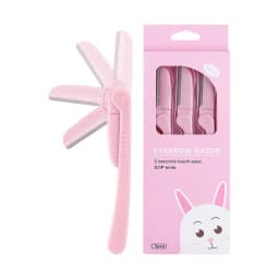 3Pcs/Set Pink Folding Eyebrow Trimmer Armpit Hair Razor Beauty Face Eye Brow Shaper Shaver Stainless Steel Blades Makeup Tools