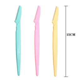 3Pcs/Set Pink Folding Eyebrow Trimmer Armpit Hair Razor Beauty Face Eye Brow Shaper Shaver Stainless Steel Blades Makeup Tools