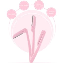 3Pcs/Set Pink Folding Eyebrow Trimmer Armpit Hair Razor Beauty Face Eye Brow Shaper Shaver Stainless Steel Blades Makeup Tools