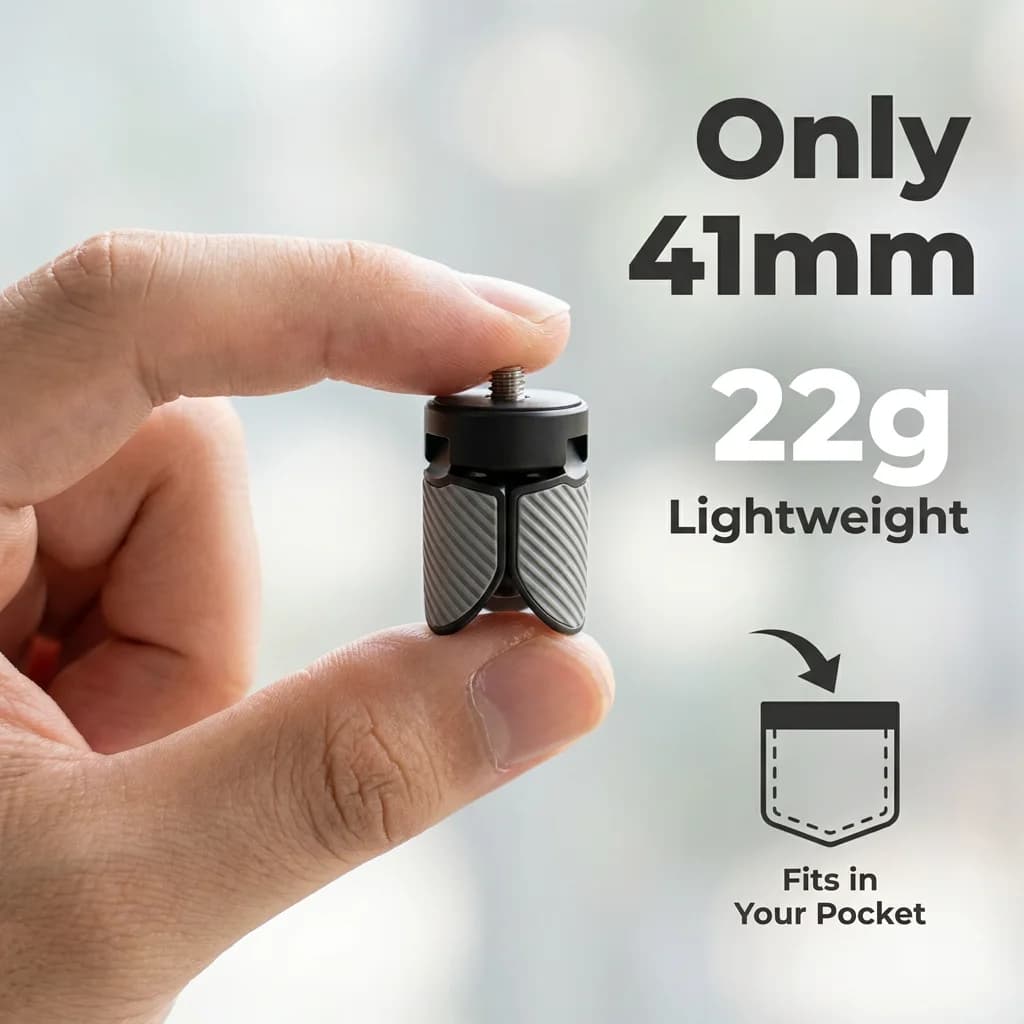 Plastic Mini Tripod Stand 1/4'' Screw Mount for Gopro Action Camera Video Phone Vlog Hand Grip for DJI Pocket 3 4 Gimbal Holder