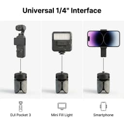 Plastic Mini Tripod Stand 1/4'' Screw Mount for Gopro Action Camera Video Phone Vlog Hand Grip for DJI Pocket 3 4 Gimbal Holder